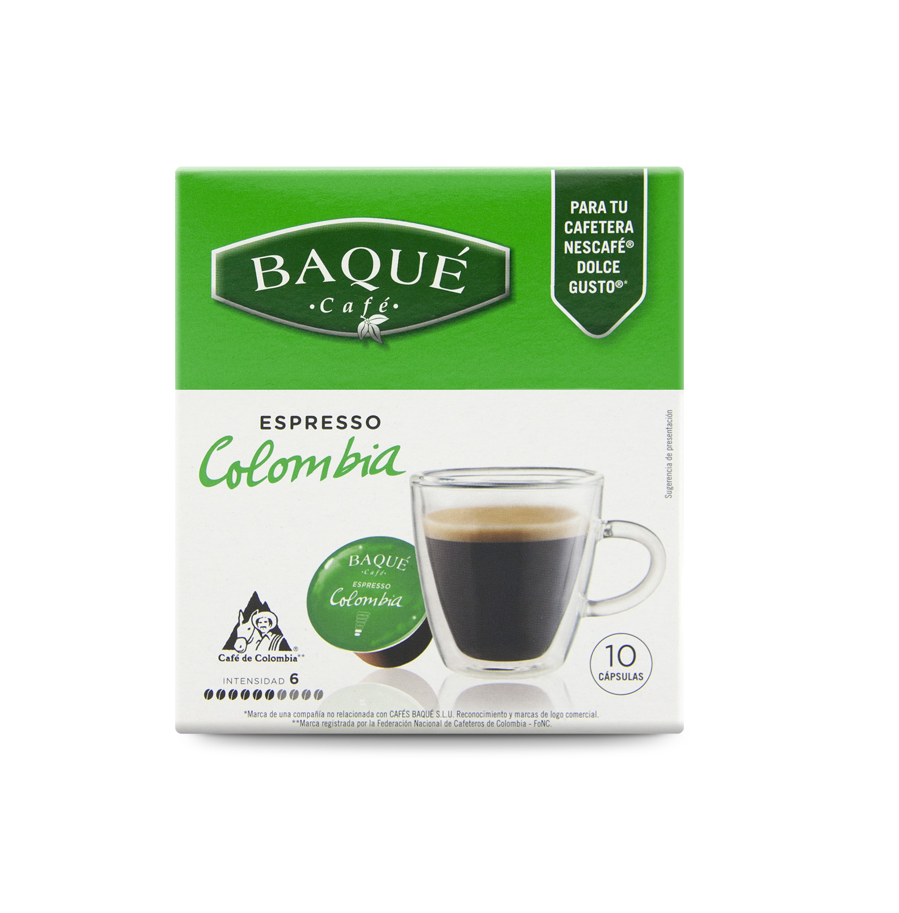 Café espresso Colombia 10 cápsulas
